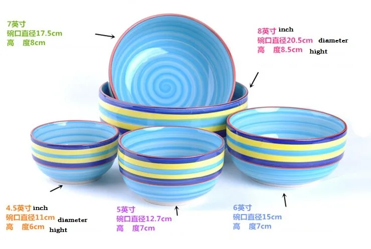2 шт. миска для смешивания чаши набор красочные толстый суп с лапшой чаши набор микроволновая печь Работы Радуга