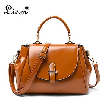 

Classic Oil Wax Leather Totes Luxury Handbags Women Bags Designer Vintage Brown Crossbody Messenger Bags Ladies Bolsa Feminina
