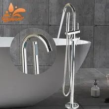 Suguword хромированный или ORB напольный кран ABS пластик ручной душ ванная комната Горячая и холодная ванна смеситель кран двойная ручка