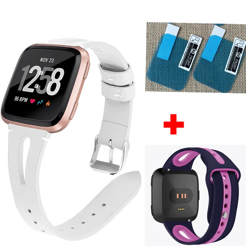 Color7 3в1 наручный ремешок для часов для Fitbit Versa ремешок сменный Браслет ремешок для Fitbit Versa Защитная пленка для экрана часы браслет - Цвет: Color7