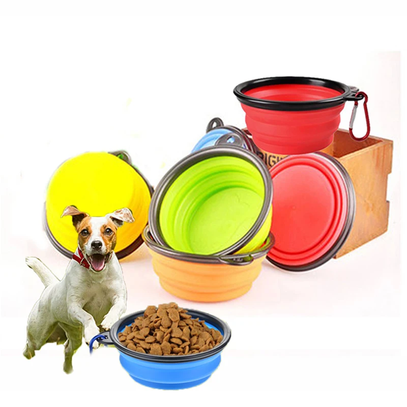 

Dog Bowl Folding Silicone Outfit Portablea Travel Bowl for Dog Feeder Utensils Dog Bowls Pet Accessories Collapsible Dog Feeder