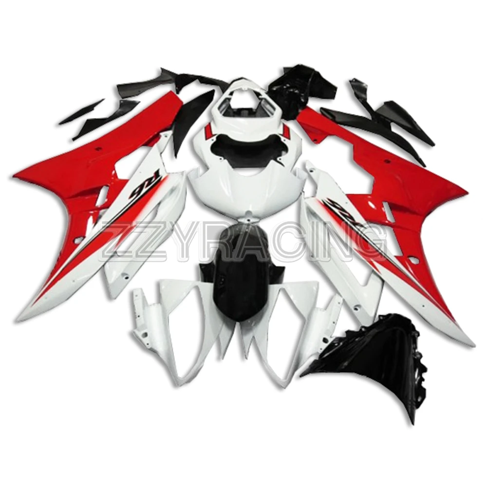 

Injection Fairings Kit for Yamaha YZF-600 R6 2006 2007 Complete ABS Plastic Body Kit 06 07 White Red Cowlings Panels Kit