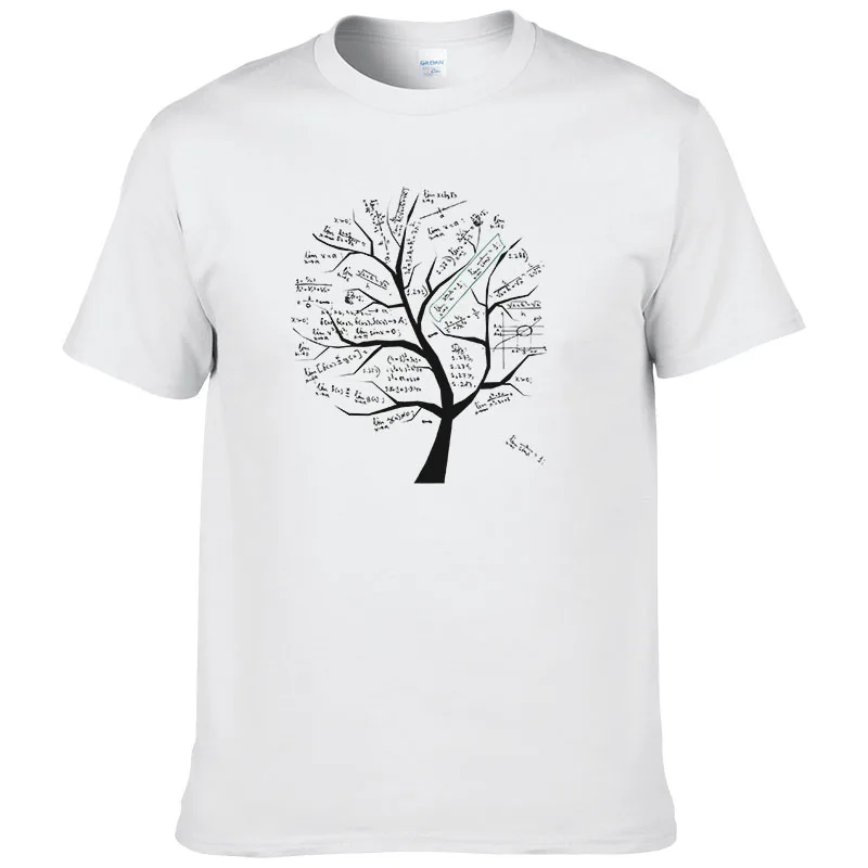 

Math Formula Tree Printed T Shirt Short Sleeve Summer Style Tshirt Casual Cotton T-Shirt for men T1459930