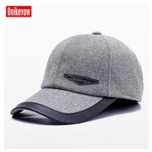 UNIKEVOW/Новое поступление, спортивные зимние бейсболки с ушками, Повседневная зимняя шапка, теплые кепки для мужчин, шляпа для гольфа с треугольным логотипом
