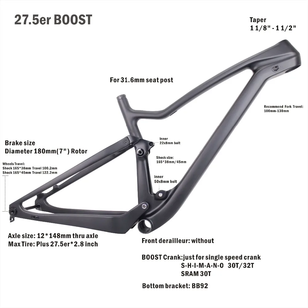 Miracle bikes углеродное волокно рама для горного велосипеда 27.5er плюс полная подвеска