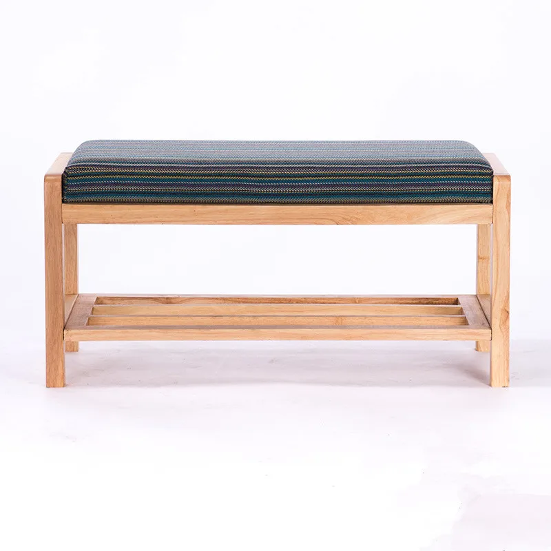 Modern Wood Shoe Rack Storage Organizer & Hallway Bench With Cushion Living Room Furniture Shoe Shelf Holder Storage Organizer