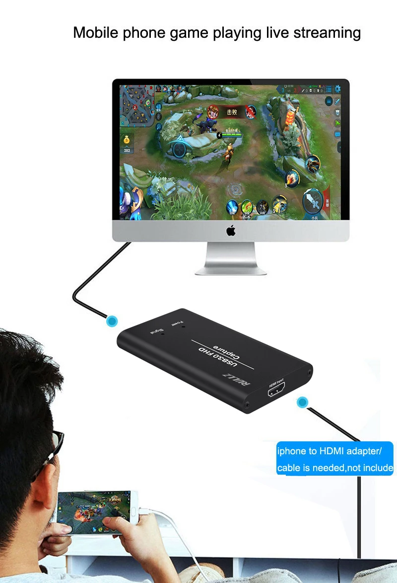 USB3.0 1080P 60FPS HDMI к USB 3,0 карта видеозахвата игры Запись коробка ПК потоковая трансляция в прямом эфире по OBS/vMix/Wirecast/Xsplit