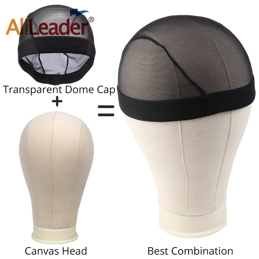 

Alileader Best Combination Professional Canvas Block Head And Dome Cap Big Promotion Mannequin Head Hairstyles 21"-25" 5 Sizes
