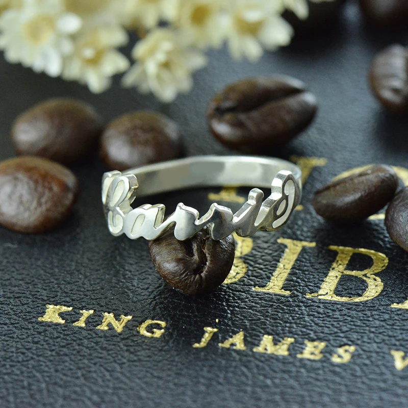 AILIN Personalized Name Ring in 925 Sterling Silver Carrie Bradshaw Style Unique Monogram Ring Bridesmaid Jewelry Valentine Gift AILIN Personalized Name Ring in 925 Sterling Silver Carrie Bradshaw Style Unique Monogram Ring Bridesmaid Jewelry Valentine Gift
