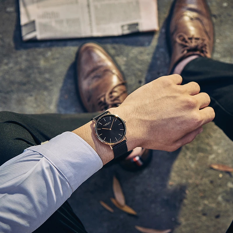

Losian Watch Men 2018 Fashion Casual Stainless Steel Waterproof Quartz Watch Uhr erkek kol saati relogio masculino