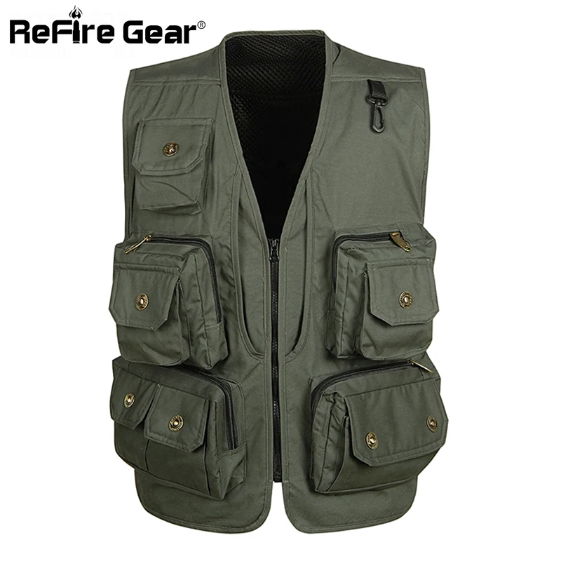 

Summer Casual Many Pockets Waistcoat Men Mesh Breathable Photographer Shooting Vest Tactical Cotton Outerwear Sleeveless Jacket