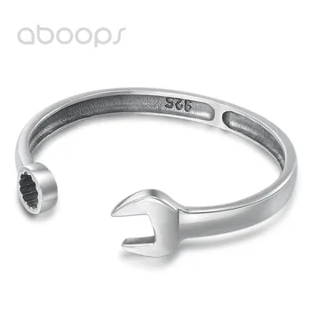 

Vintage 925 Sterling Silver Wrench Spanner Bangle Adjustable for Women Girls Free Shipping