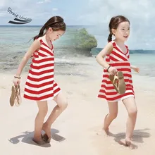Cotton 2016 Summer Child Clothing Children Clothes Girls Dress Baby Princess Sleeveless Striped Dresses