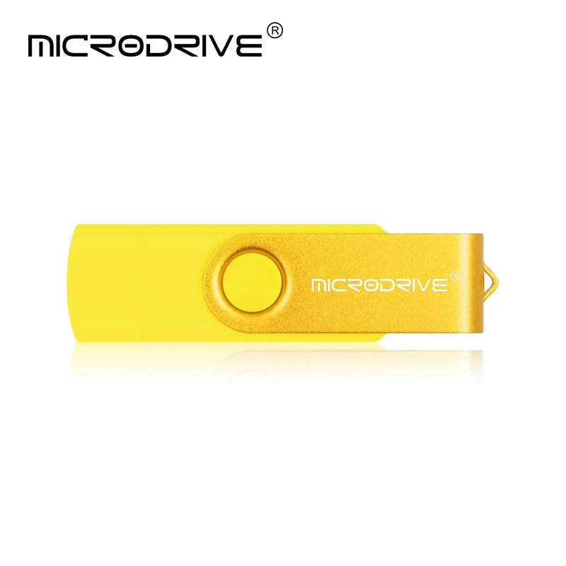 USB флеш-накопитель OTG, высокоскоростной USB 2,0, флеш-накопитель 128 ГБ, 64 ГБ, 32 ГБ, 16 ГБ, 8 ГБ, внешний накопитель, двойное использование, микро USB флешка, флеш-накопитель - Цвет: Цвет: желтый