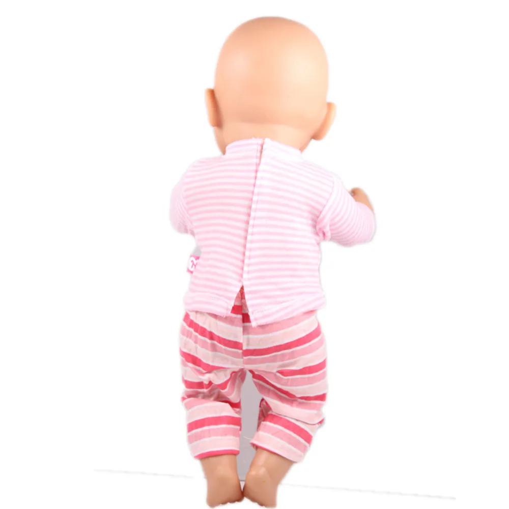 Розовая пижама + Брюки для девочек куклы одежда подходит 43 см BABY born Zapf 18