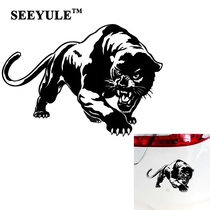 

1pc SEEYULE 19.5*13.5CM Fiery Wild Panther Leopard Hunting Car Body Decal Car Sticker Motorcycle Decoration for Golf Passat Audi