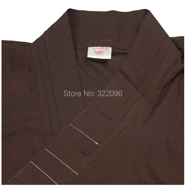 Shanghai Story Unisex High Quality Shaolin Temple Zen Buddhist Robe Lay Monk Meditation Gown Kung fu Training Uniform Suit