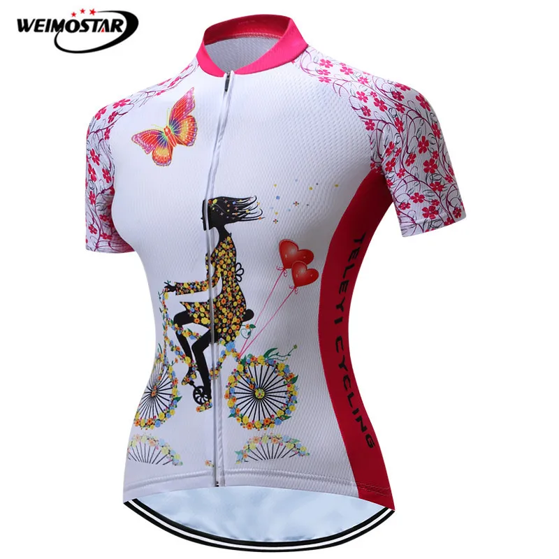 Teleyi летом езда Для женщин Велоспорт трикотаж дышащая горный велосипед трикотаж быстросохнущая велосипед рубашка Майо влагу Велосипедная