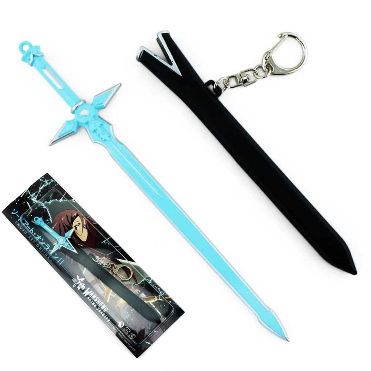 

7.08'' Sword Art Online SAO Kirito Sword Dark Repulsor Weapon Figure Cosplay Keychain Key Ring Gift Collectibles Accessory