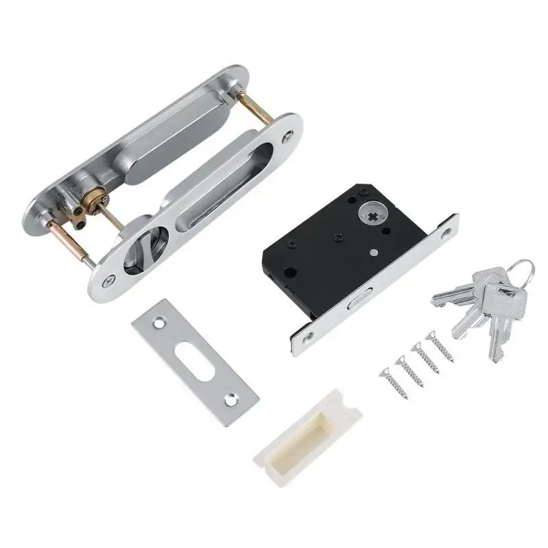 

Sliding Door Lock Handle Anti-theft Lock with Keys for Barn Wood Furniture Door Latch Lock for Double Door cerradura electronica