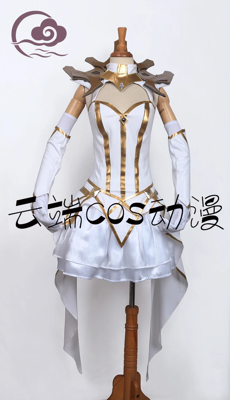 Anime! 2017 New Clothing Game LOL Luxanna White Dress Uniform Cosplay Costume For Women Custom