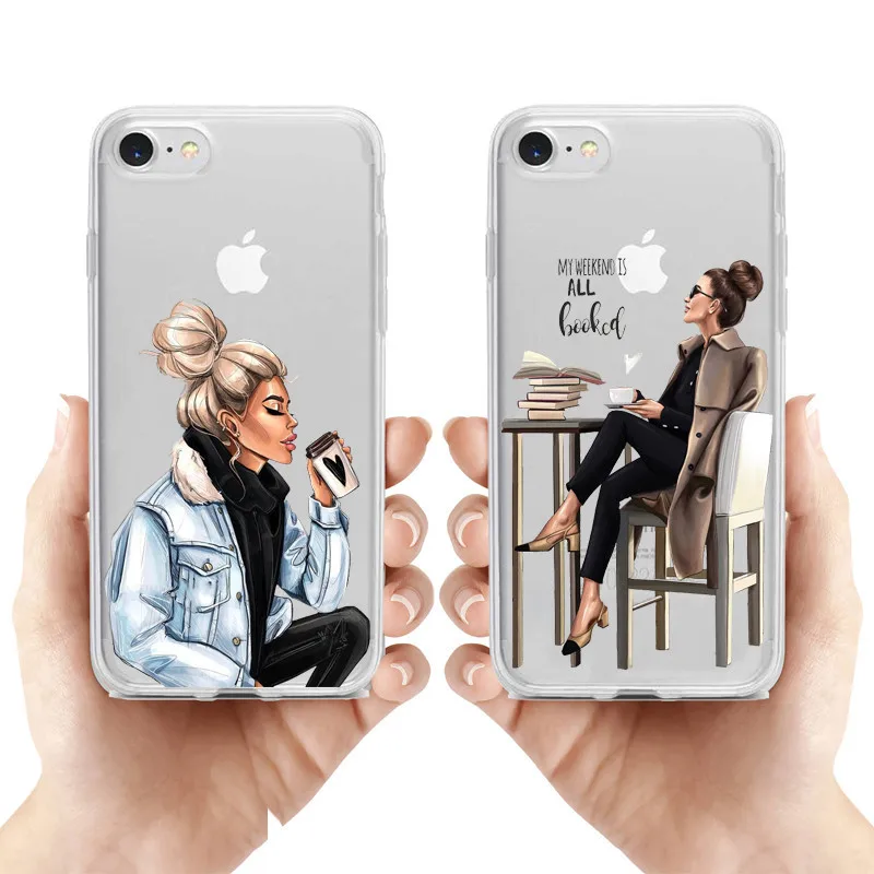 

VOGUE lady viagem Casos de Telefone para o iphone11 11PRO 11PROMAX X XR XMax 5 6 7 8 8Plus além de Fundas coque caso shell