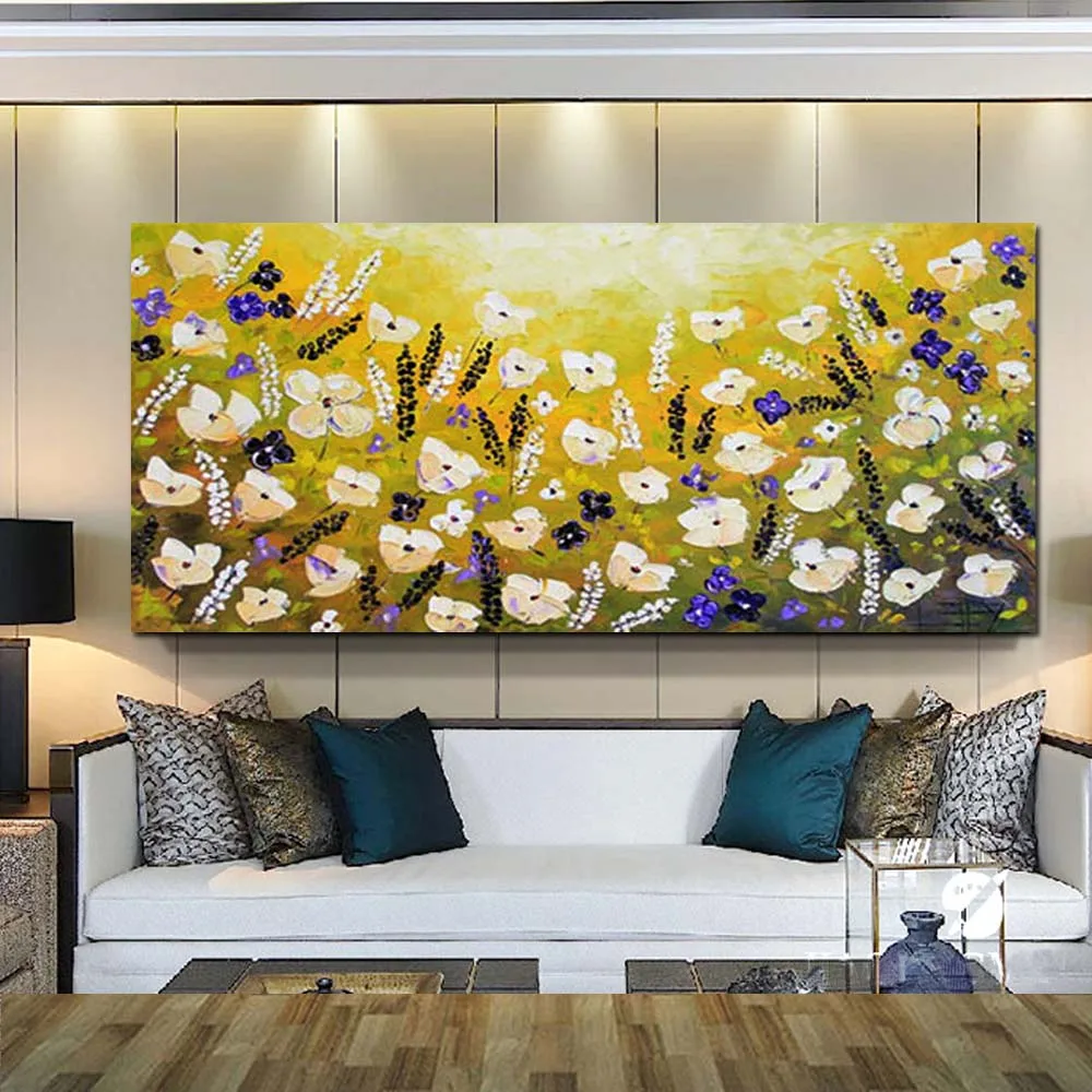 Hand Painted Canvas Abstract California Yellow Poppies Oil Painting Abstract Impasto Textured Art Living Room Home Wall Decor-in Painting & ... Hand Painted Canvas Abstract California Yellow Poppies Oil Painting Abstract Impasto Textured Art Living Room Home Wall Decor-in Painting & ...