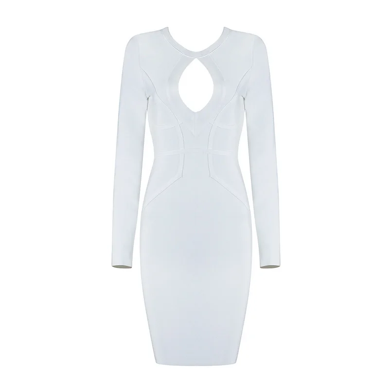 Noir Longues À Discothèques Élasticité Robes 2017 Hiver Vacances Sexy D'anniversaire marron Lapin Nouveau Amulette Manches Creux Titulaire Fête Loisirs Bandage TwgT1UZq