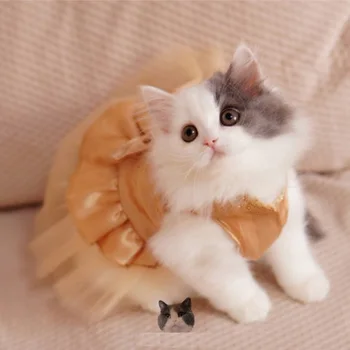 

Hot Selling Bling Bling Cat Wedding Dress Dog Cat Tutu Dress Party Pet dress clothes for small Cat Pet Free Shipping