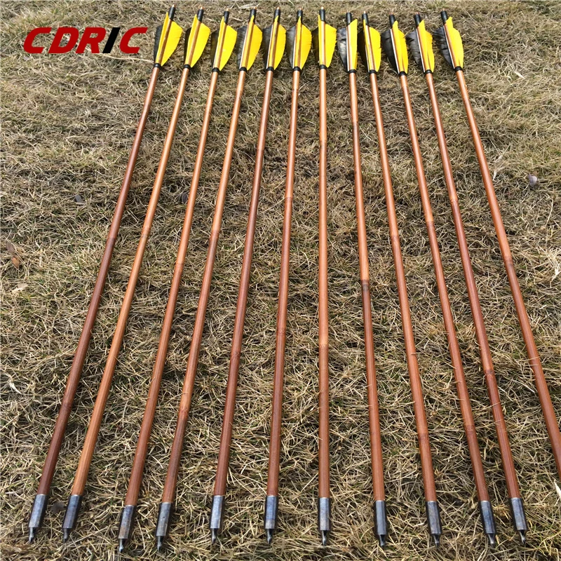 28/30/32" Spine 400-500 Handmade Bamboo arrows 6/12/24pk for hunting recurve bow or longbow archery arrows