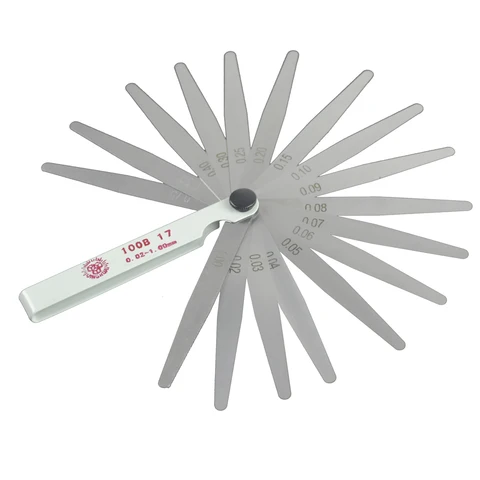 Automotive Maintenance Tools Metric Measurement 0.02 to 1mm 17 Blade Thickness Gap Metric Filler Feeler Gauge Measure Tool Automotive Maintenance Tools Metric Measurement 0.02 to 1mm 17 Blade Thickness Gap Metric Filler Feeler Gauge Measure Tool