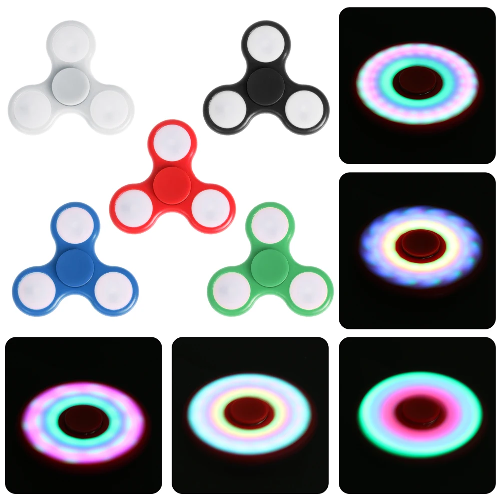 

3 Mode LED Light Hand Spinner Fidget Toy Plastic EDC Fidget Spinner for Autism and ADHD Anxiety Stress Relief Focus Toy