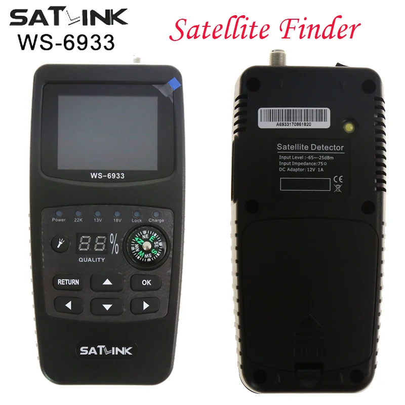 Satlink WS 6933 спутниковый искатель DVB S2 FTA C & KU 2 1 дюймовый ЖК дисплей Band WS6933