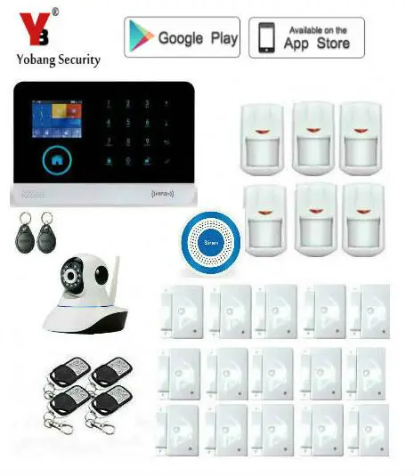 Умная охранная сигнализация Yobang WIFI для домашней безопасности GSM Android IOS