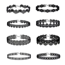 Классический готический шнурок татуировки колье женское ожерелье 8 шт. колье ожерелье набор стрейч бархат женское ожерелье ювелирное изделие подарок