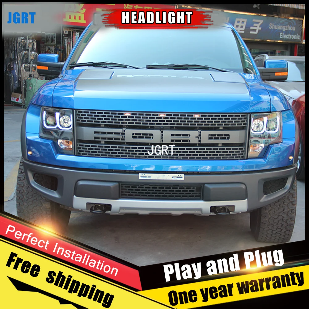Автомобильный Стиль светодиодный фары для ford raptor 2009- для raptor налобный фонарь светодиодный DRL Объектив Двойной Луч H7 спрятал bi Xenon объектива
