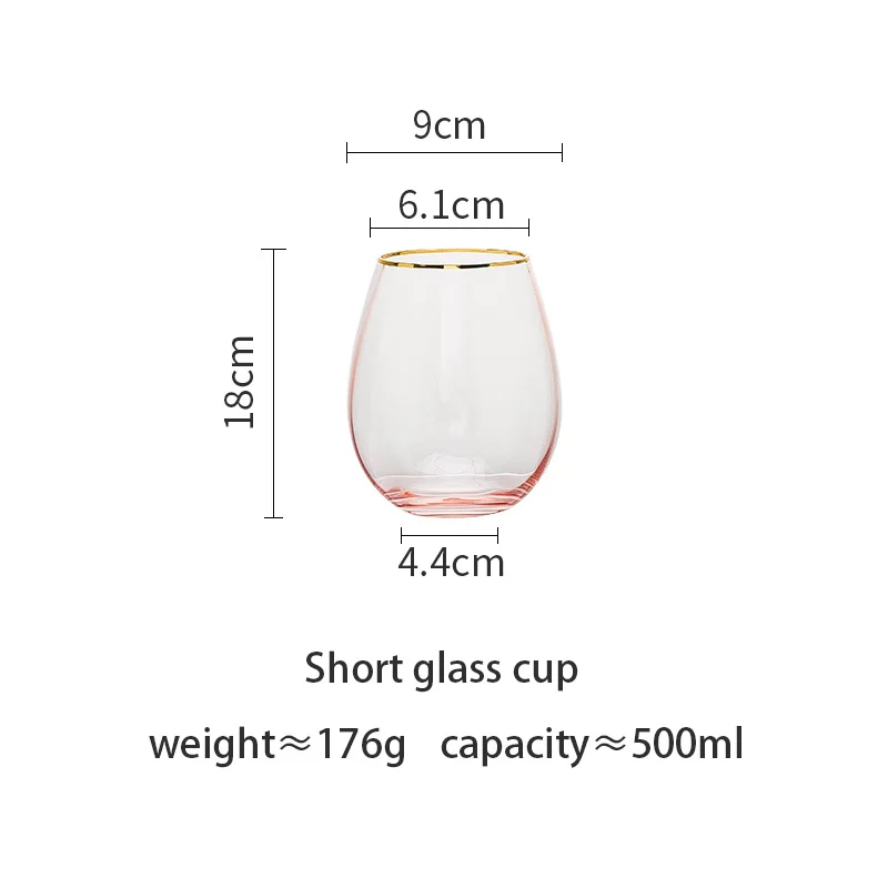 MDZF SWEETHOME бокал для красного вина, бокал для шампанского, воды, мороженого, домашний позолоченный бокал для вина - Цвет: Short glass cup
