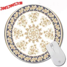 Light color Round Rubber Gaming Mouse Mat Custom Your Styles Non-slip and Durable Computer and Laptop 200*220*2mm Mouse Pad
