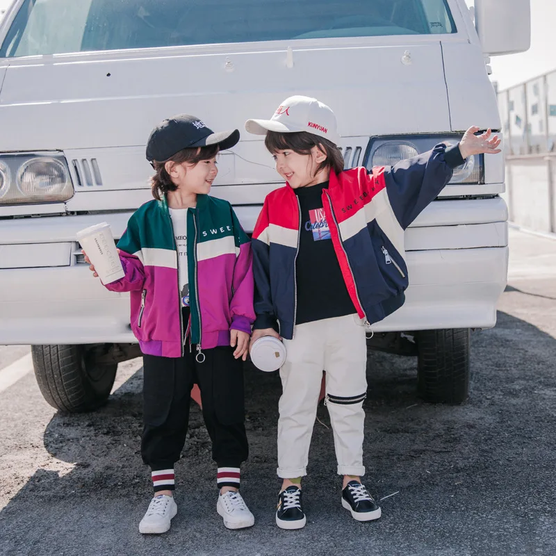 

Boys jacket children 2019 spring casual windproof zipper suit children's Korean baseball uniform boys sports jacket