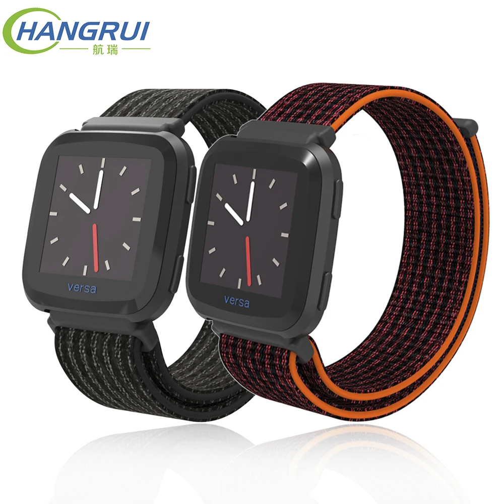 

Hangrui For Fitbit versa Nylon strap Replacement Wristband For Fitbit versa Lite Smart watch Wriststrap Sport breathable Strap