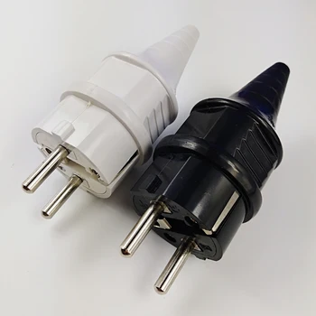 

1PC EU 4.8mm plug Assembly German plug Rewirable detachable Electrical power cable plugs Germany France Russia plug adapter