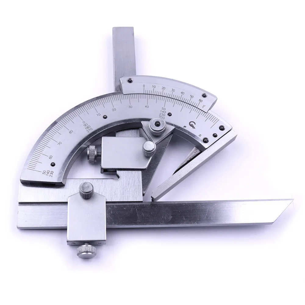Bevel Protractor Angle Finder 360 Degree 1 Division Value Universal for Precision Measurement with Magnifying Glass 