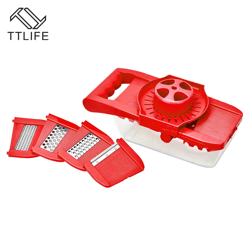 

TTLIFE 2017 Hot 5 in 1 Stainless Steel Blades Multi-function Vegetable Fruit Slicers Cutter 5 Interchangeable Vegetable Cutter