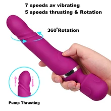 New Thrusting Dildo Vibrator 2 In 1 Multi Speeds Magic Wand AV Vibrator G Spot Clitoral