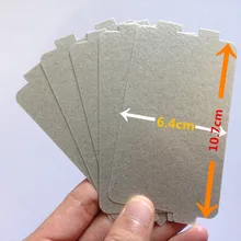 Pièces détachées épaisses pour fours à micro-ondes, feuilles de mica de 10.7x6.4cm pour four à micro-ondes à capuchon Midea magnétron, 5 pièces