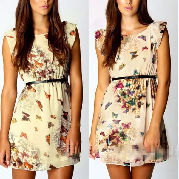 2017 Summer Dresses Fashion Japanese Harajuku Printing Chiffon Above Knee Mini Dress Women Zanzea Tumblr | Женская одежда