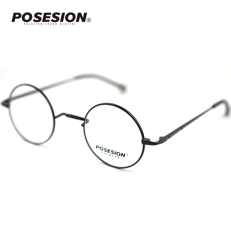 Tanie Posesion New Vintage Round Designer Men okulary metalowe ramki krótkowzroczność oprawki do okularów korekcyjnych przezroczyste soczewki szklane dla kobiet