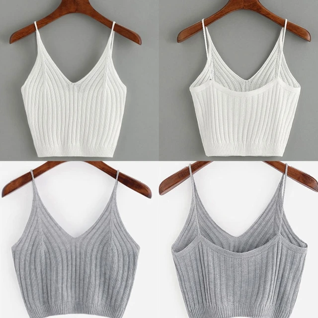 Fashion Women Summer Basic Tops Sexy Strappy Sleeveless Racerback Crop Top  2023 Female Casual Solid Color