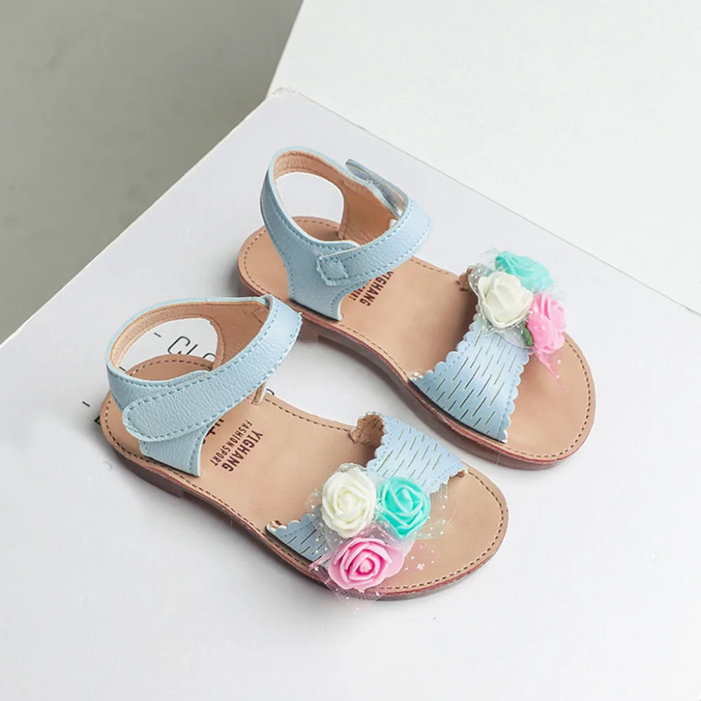 US Sise/летние модные сандалии с цветочным узором для детей; для новорожденных; для маленьких детей; для девочек и мальчиков; повседневная обувь с цветком на крючках; сандалии