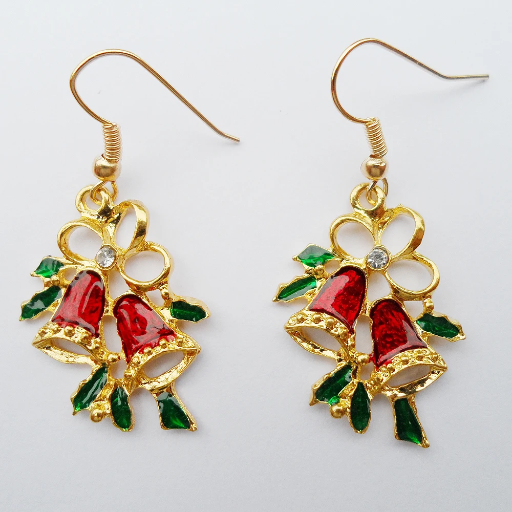 

{2019 New Year gift,Fashion Christmas earrings ,Romantic style bell pendant Christmas bell earrings,drop earrings jewerly.